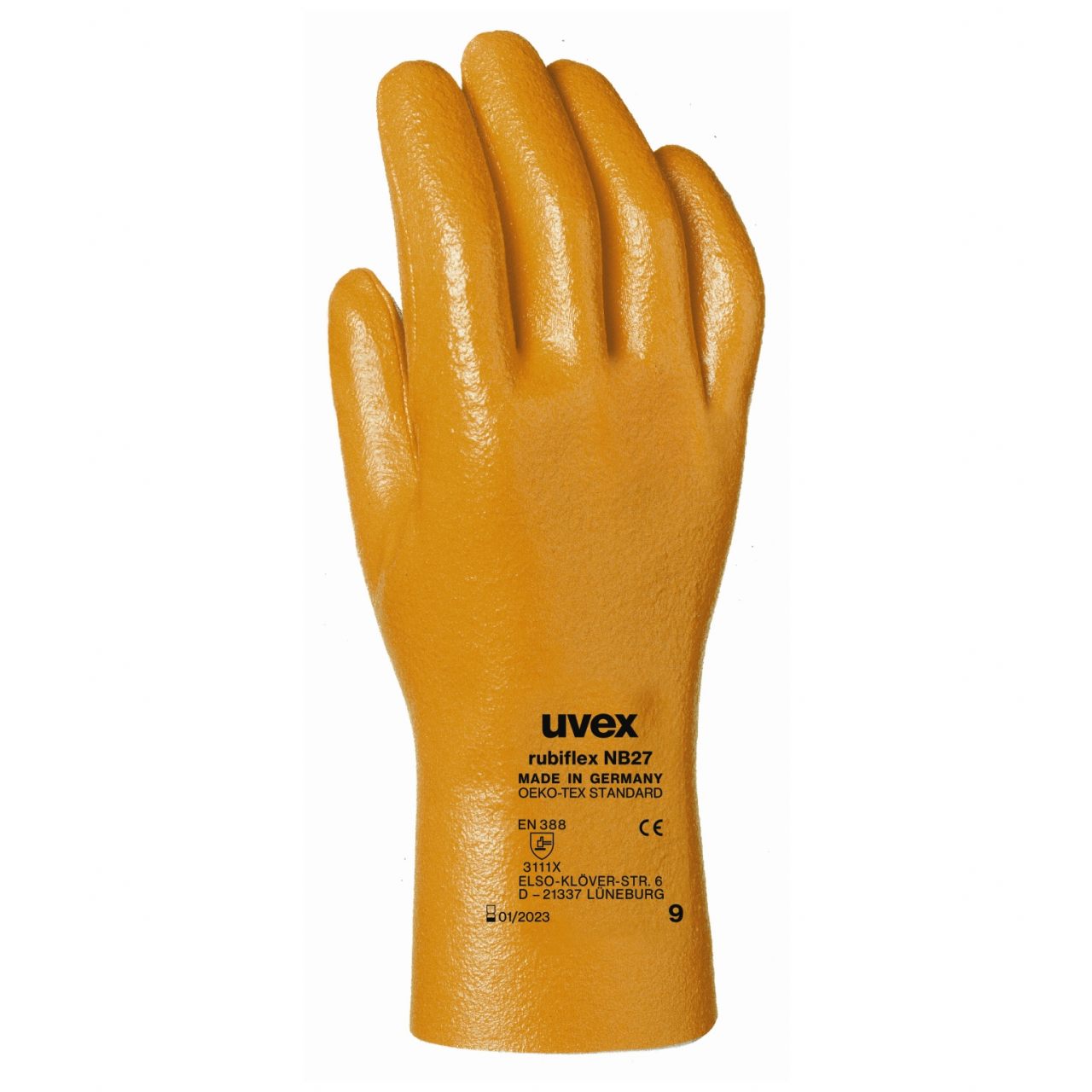 YELLOW RUBIFLEX GLOVE SZ8 UVEX