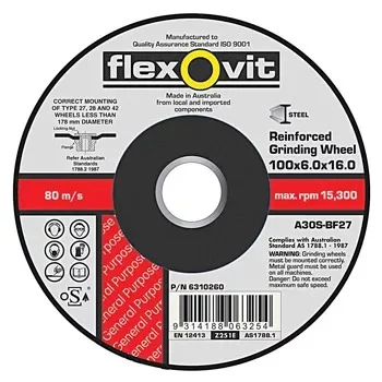 180x6.8x22.2MM A24/30T METAL D/C GRINDING WHEEL