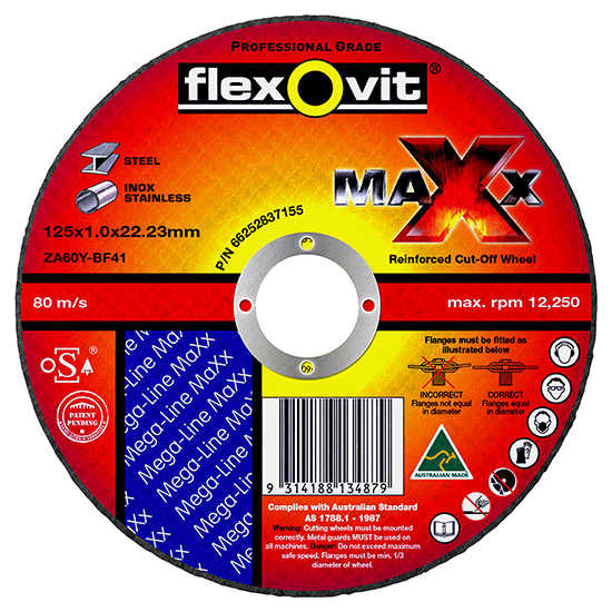 FLEXOVIT MAXX CUT OFF WHEEL 125X1.0X22.23